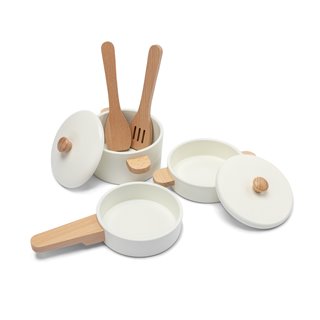 Wooden pan set (white)